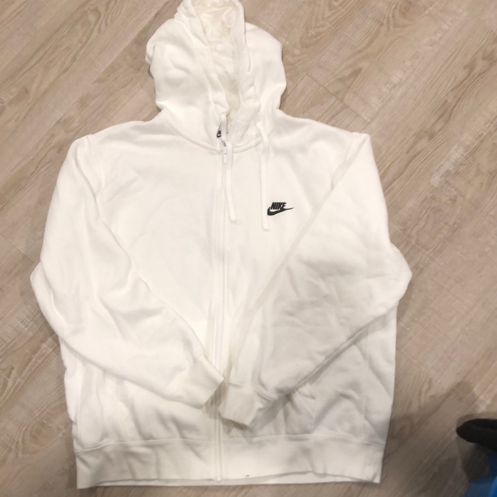 Nike white hoodie fleece
